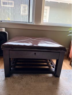 Pleather Ottoman - Free
