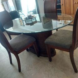 Glass Dining Table & 4 Chairs