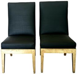 Glam Upholstered Dining Chairs - a Pair

