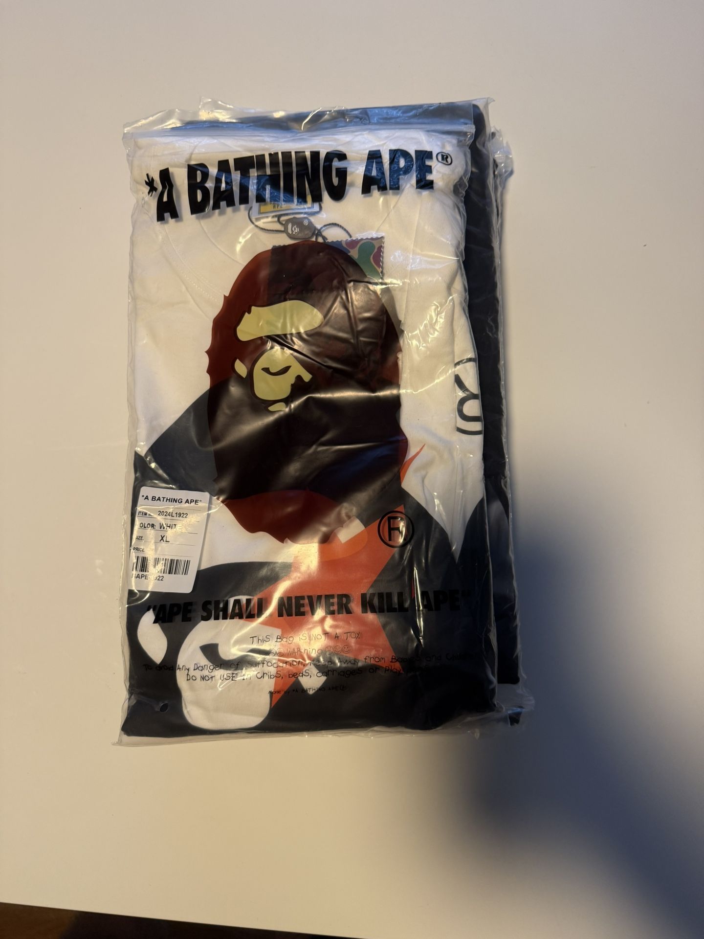White Bape Tee Shirt Size Xl Brand New