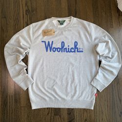 Woolrich Men's Heritage Logo Graphic Sweatshirt Pullover Grey Heather Size L NWT