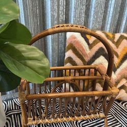 Vintage bamboo magazine rack