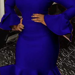 Plus Size V-Neck Evening Dress
