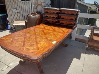 Dining room table with six chairs