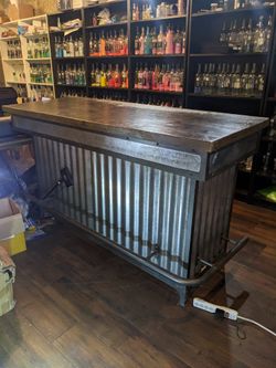 Stonehill Aged Wood And Metal Bar Cabinet for Sale in Monroe CT