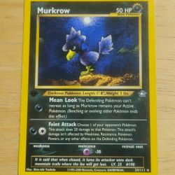 LP WOTC 1st Edition Murkrow 24/111 Neo Genesis Pokemon Card