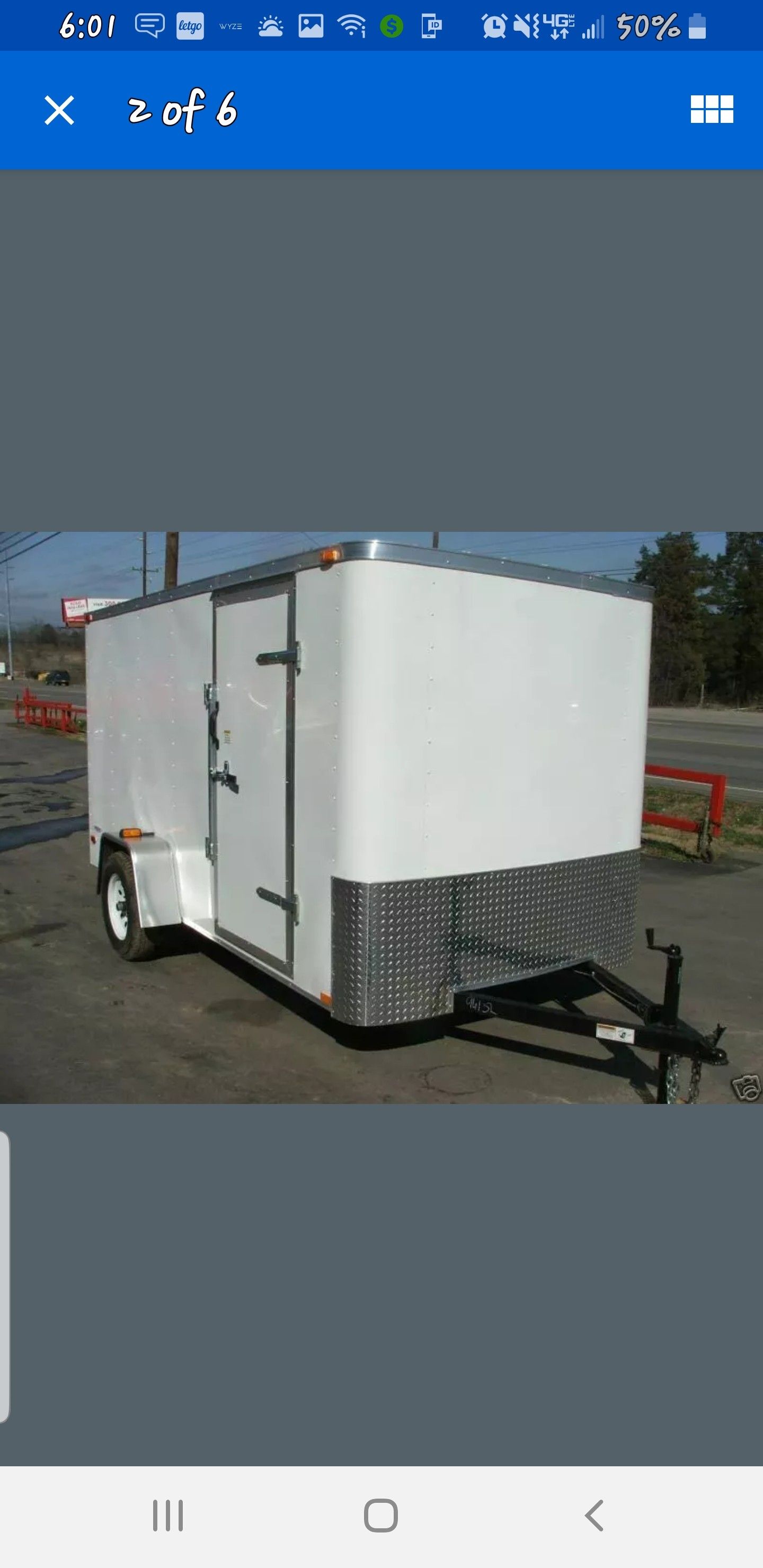 White enclosed utility trailer