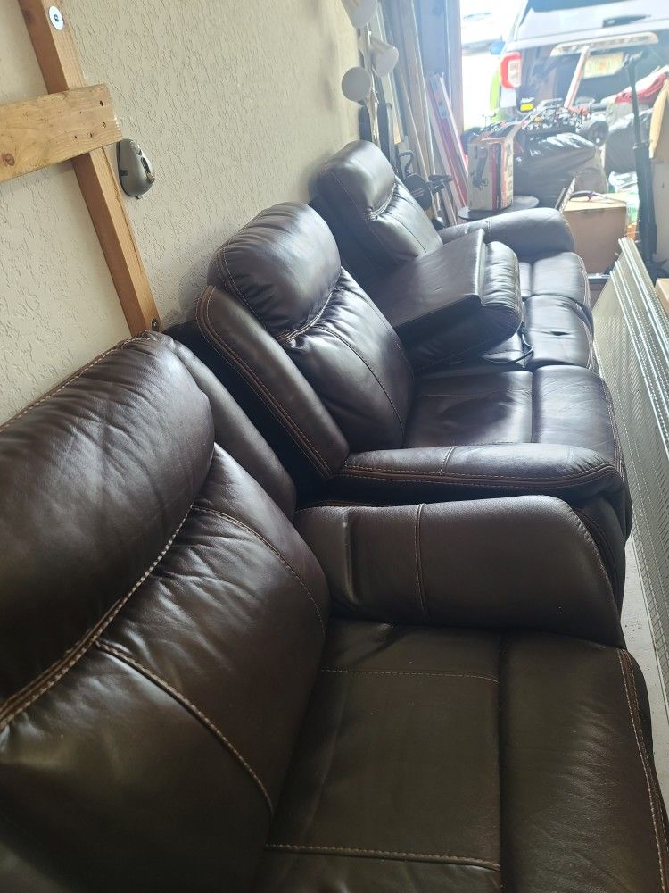 loveseat and recliner with USB and charger