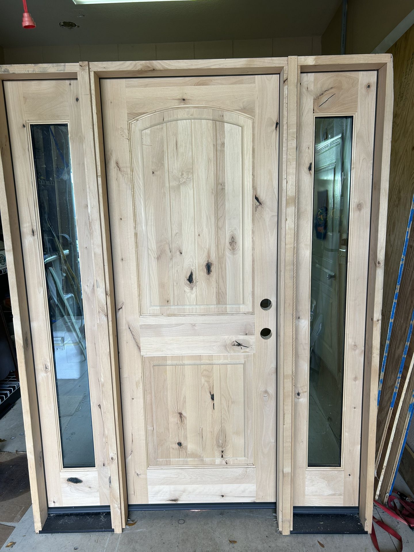 All Wood Door With Sidelights 