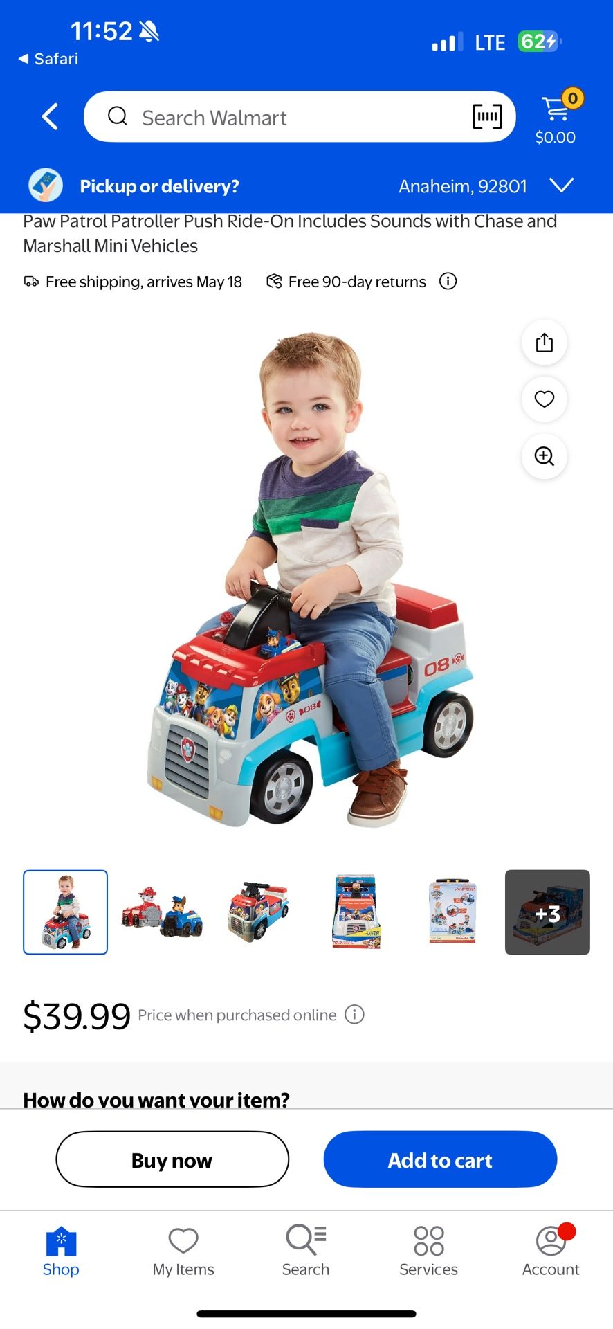 Paw Patrol Ride on Push Car