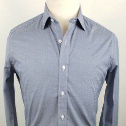 J. CREW Ludlow Mens Dress Shirt White Blue Chex Slim Fit Button Up  15/33