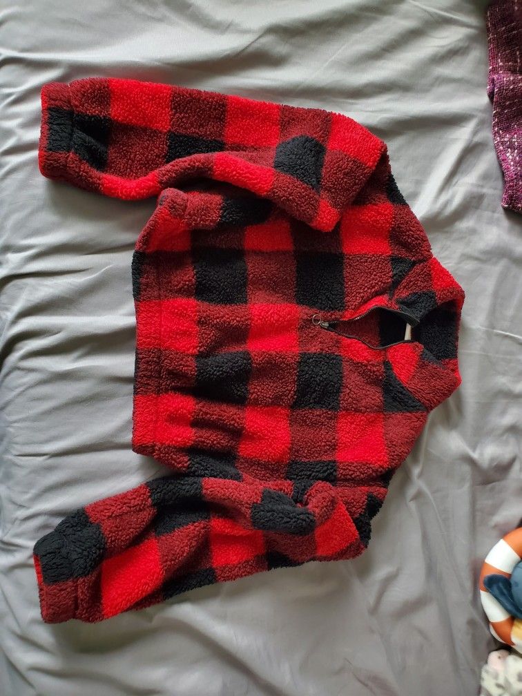 SO Fleece Flannel Crop Top