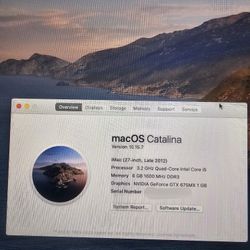 Late 2012 iMac 27" Inch Intel i5 3.2GHz 8GB Ram 1TB HD Wifi Bluetooth Fresh Install OS Catalina 