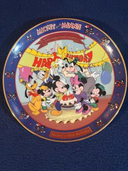 Vintage 1993 Disney’s “Mickey's 65th Birthday” Mickey and Minnie Through the Years Collector Plate