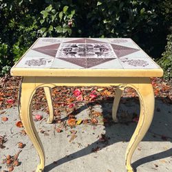 Unique End Table With Tile Top