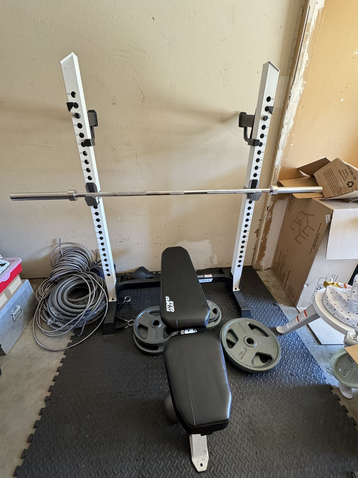 Pro series Bench Press With Weights And Elliptical 