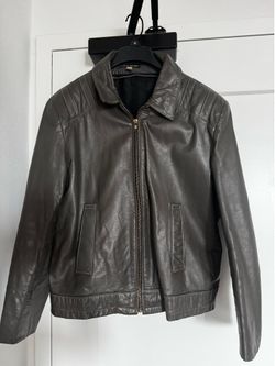 Vintage 80s/90s Genuine Leather Bomber Jacket - Made in Argentina - Size 42 (Fits Men's M)