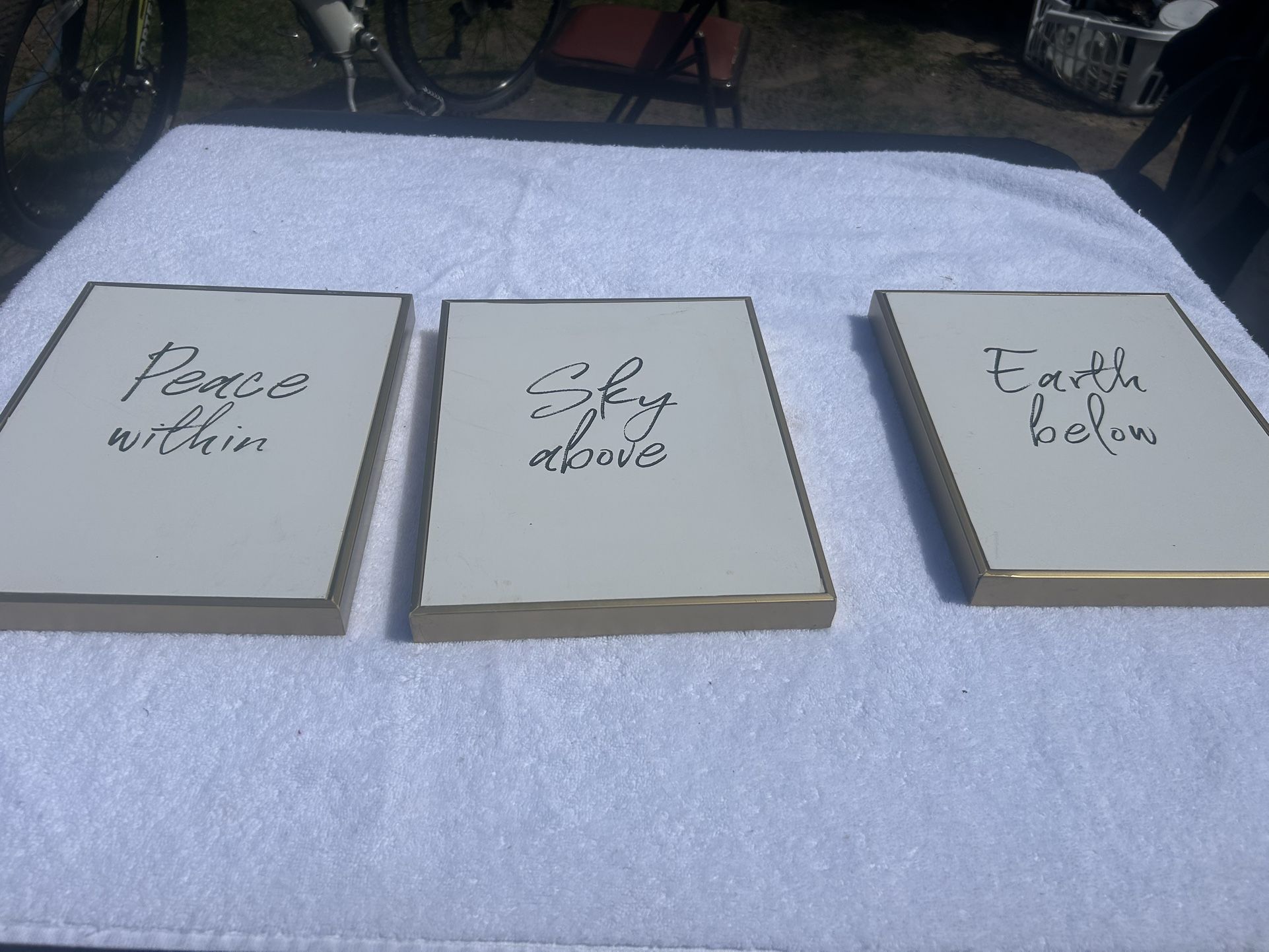 Set Of Three Inspirational Wall Hanging 10x8 Inches Lime New Condo