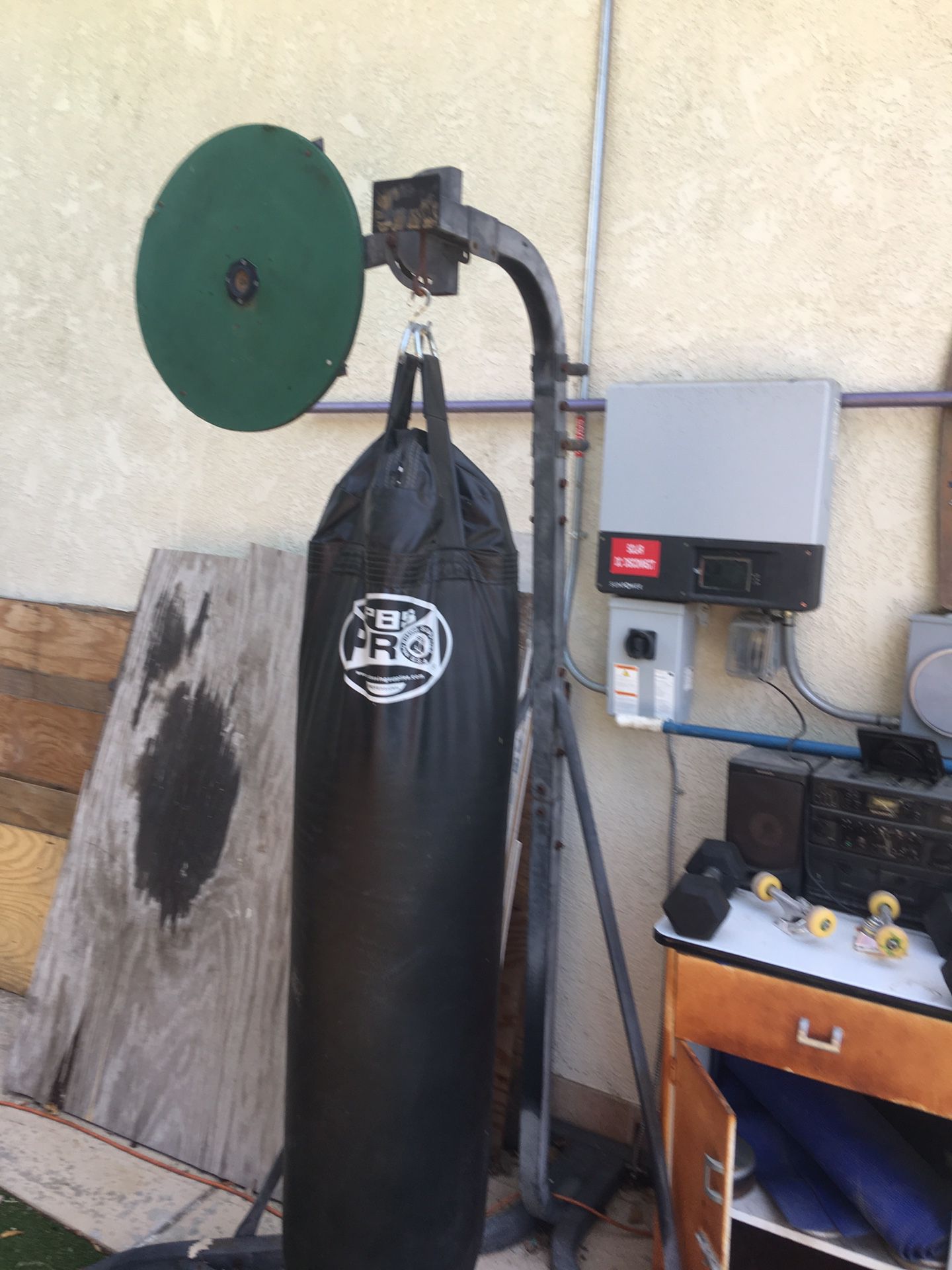 Heavy bag speed bag and stand