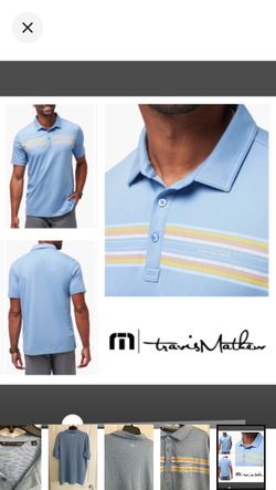 Travis Matthew Coral Beds Cotton Blend Polo in ‘Quiet Harbor’ (XL)
