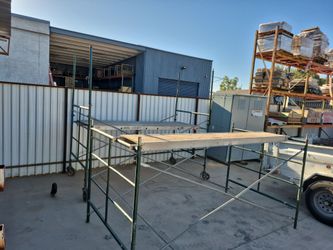 5x5x10 steel scaffolding with 4 aluminum 10' planks