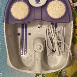 Conair Waterfall Pedicure Foot Spa Bath with Blue LED Lights, Massaging Bubbles and Massage Rollers, Blue/White