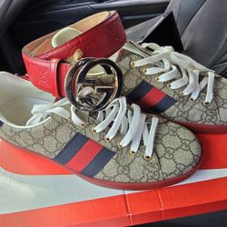 Gucci Ace GG Supreme & Red GG Belt