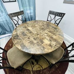 Dinning Marble Table Set 5 