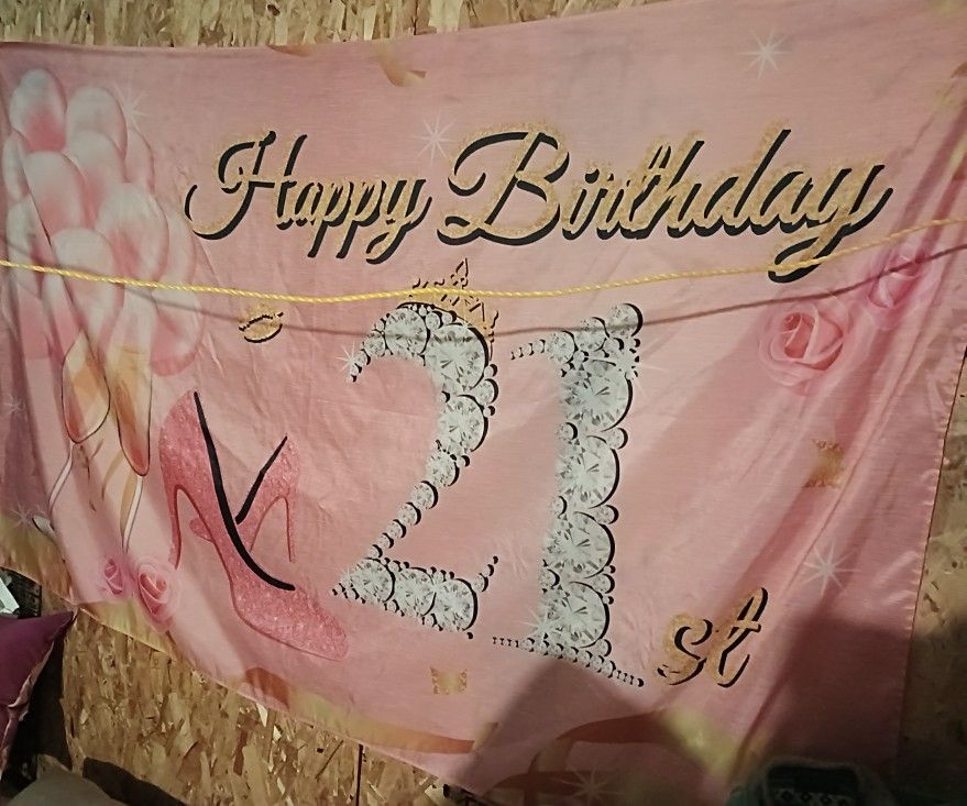 Happy 21st Birthday Banner Good Condition $10.00