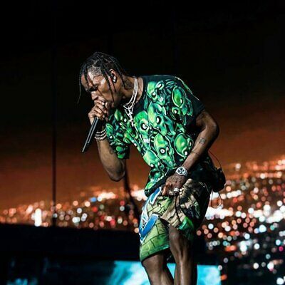 Liquid Blue Skull Pile Glow In Dark Tshirt Travis Scott