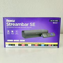 Roku Streambar SE 4K HDR Media Streamer & Audio Bar with Remote, Cables & Box