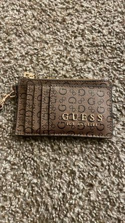 guess wallet, brown and gold