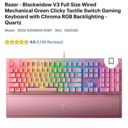 Razer Keyboard Black window V3 