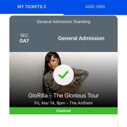 GLORILLA TICKETS TONIGHT! 