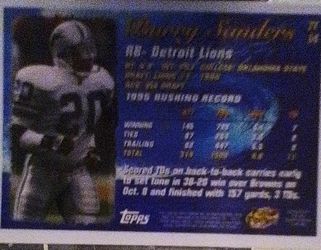 1996 Barry Sanders Topps Chrome Tide Turner's Refracture #TT14 MINT 9 (contact info removed)3 Thumbnail