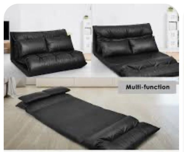 Black Floor Sofa, Visit > PU Leather, Lazy Bed