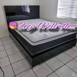 NEW QUEEN BED FRAME AND MATTRESS 