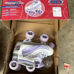 Girls Roller Skates( White/purple) Size Jr. 13