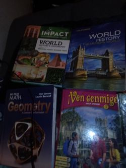 Bunch of study books from different years.
