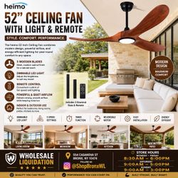 Heimo 52" Ceiling Fan with Light and Remote
