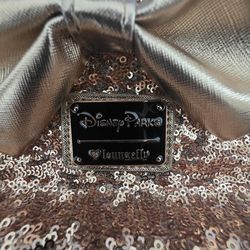 Loungefly Disney Parks Minnie Mouse Sequin Rose Gold Mini Backpack