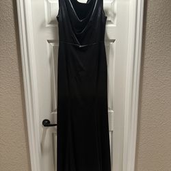 Black Satin Formal Mermaid Dress