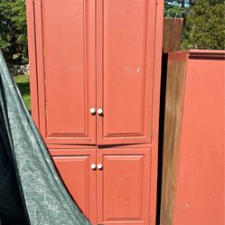 two very tall ,large pine cabinets $100 each