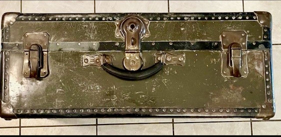 Vintage Army Storage Footlocker WW2