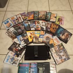 40 MOVIES : KIDS+FUNNY+HORROR+ACTION+ SONY DVD PLAYER FOR FREE EVERYTHING IN NEW 100% PERFECT WORKING CONDITION.