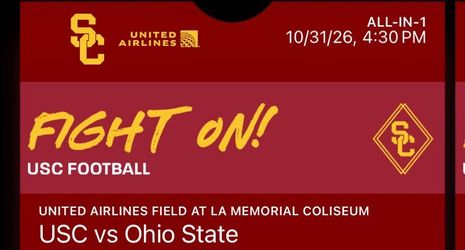 USC vs Ohio State Football Ticket 10/31/26