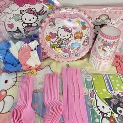Hello kitty Kawaii Birthday Supplies New 