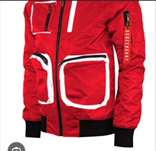 "Screenshot" Mens Medium HIP HOP RAP REVERSIBLE BOMBER JACKET 