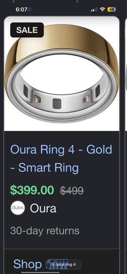 Gold Oura Ring 4 Size 6