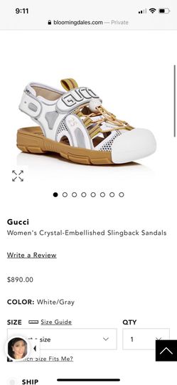 Brand new Gucci Women's Crystal-Embellished Slingback Sandals 6/half